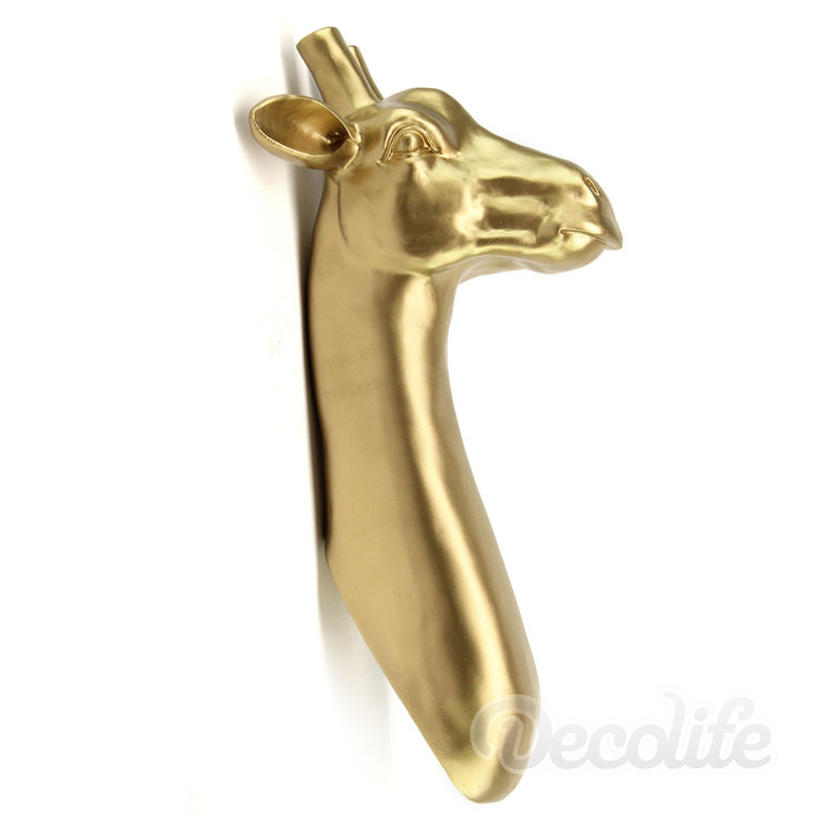 Giraf kop - goud-wand decoratie 50cm