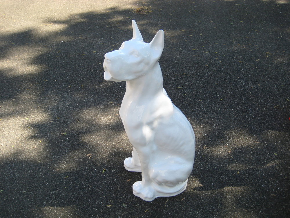 Duitse (Deense )dog kunsthars wit  95cm