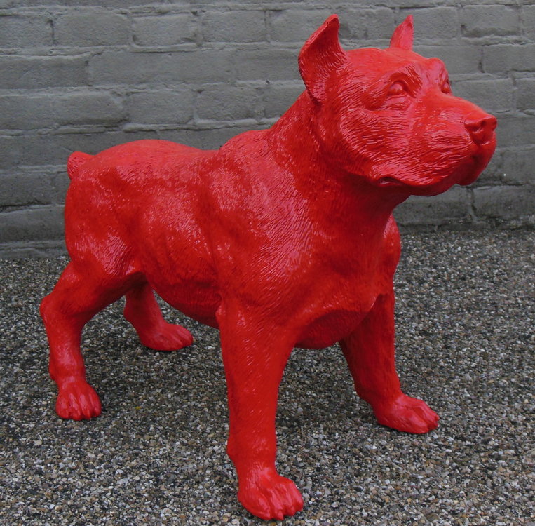 stafford dog terrier  polyester beeld rood