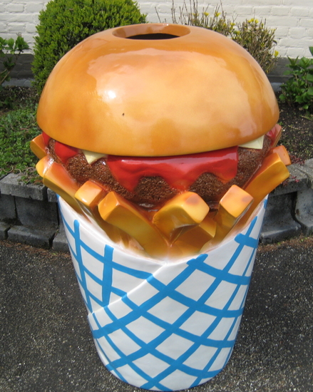 friet afvalbak - hamburger friet-snackbar