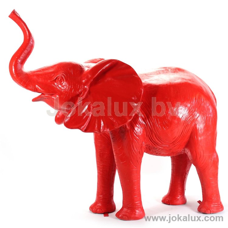 olifant polyester kunst beeld 165cm ROOD