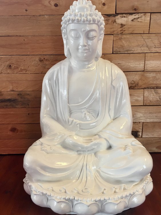 Boeddha beeld Lotus 56 cm wit