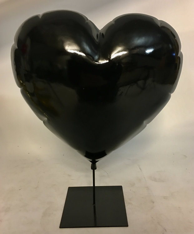 Hart ballon Design beeld balloon Heart LoveUnited op metalen statief 60cm