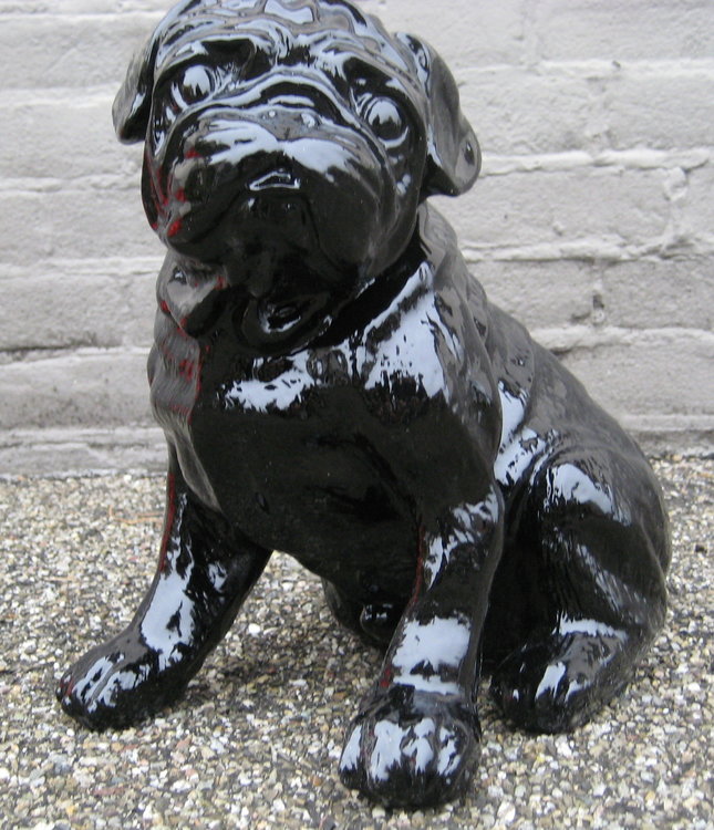 Mops Hond Kunsthars zwart