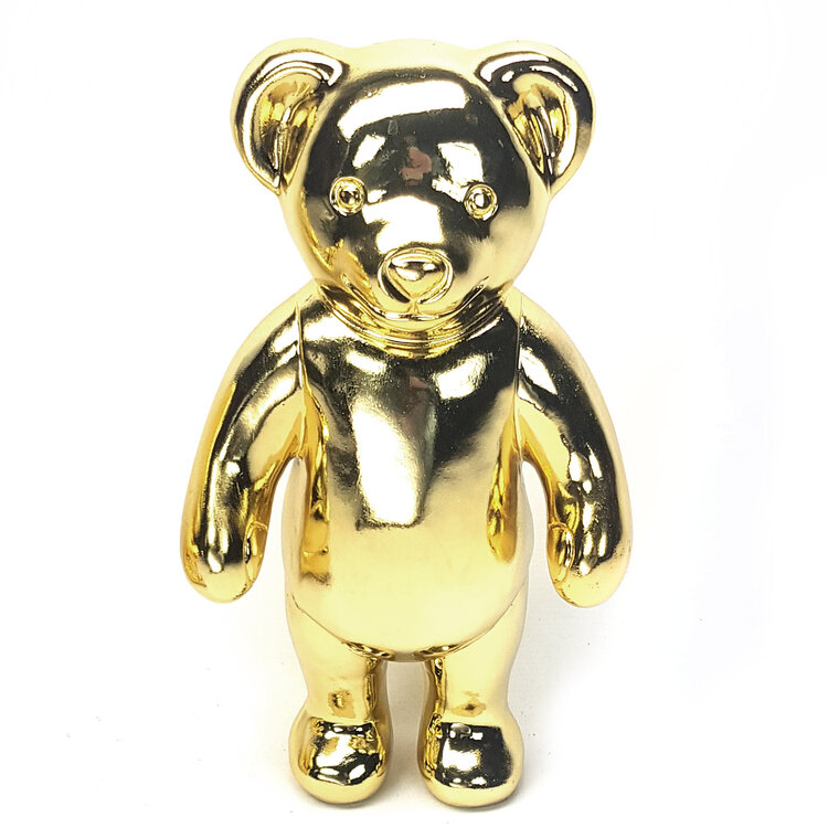 Teddybeer - Paddy staand - goldplated