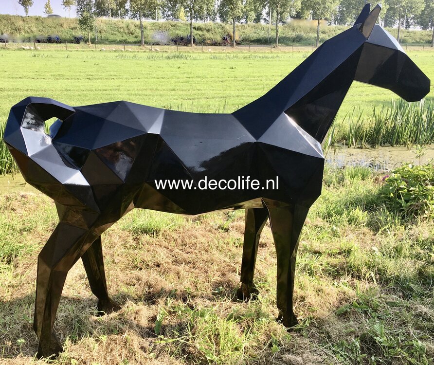 Paard kunst beeld life size Origami 220cm