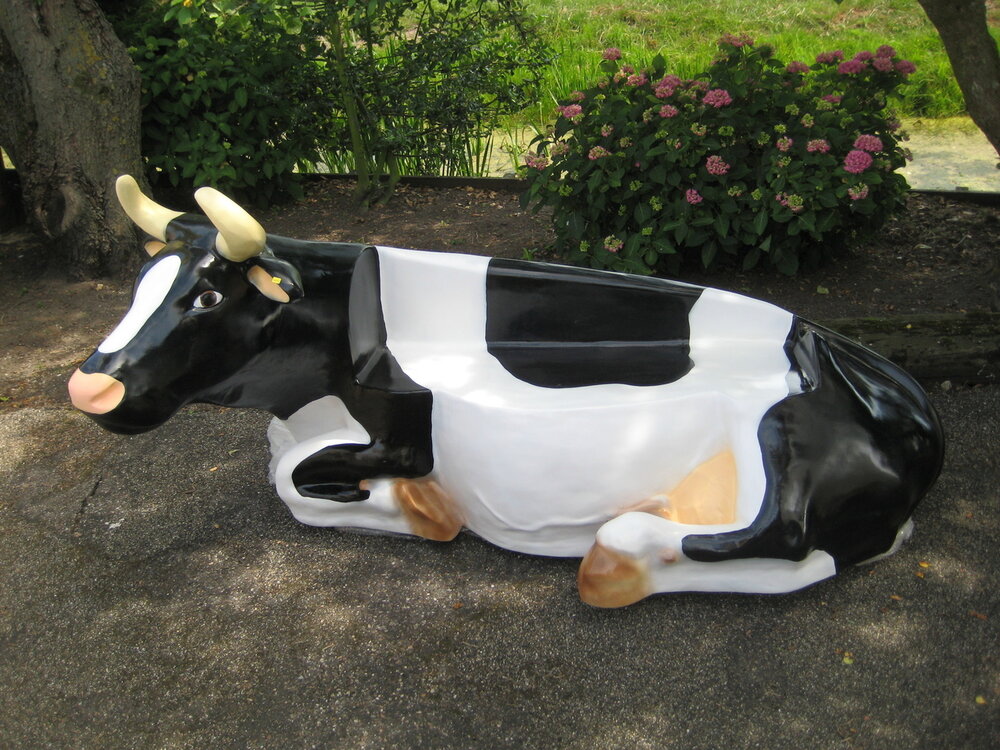 Koebank zwartbont 240 cm