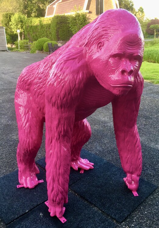 Aap Gorilla   Bokito polyester beeld Fuchsia Roze