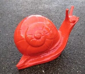 Slak XXL Polyester Kunst Beeld rood