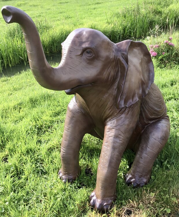 Olifant Happy olifant polyester beeld  zittend