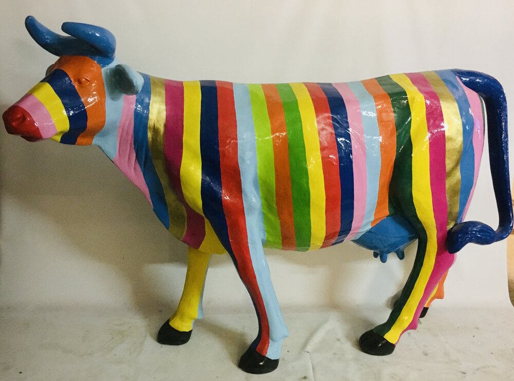 Kunst koe - Bohemian -Rainbow Hippy stijl