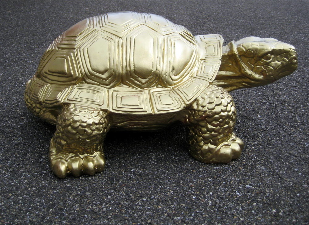 schildpad -goud-polyester -verguld-reuzenschildpad