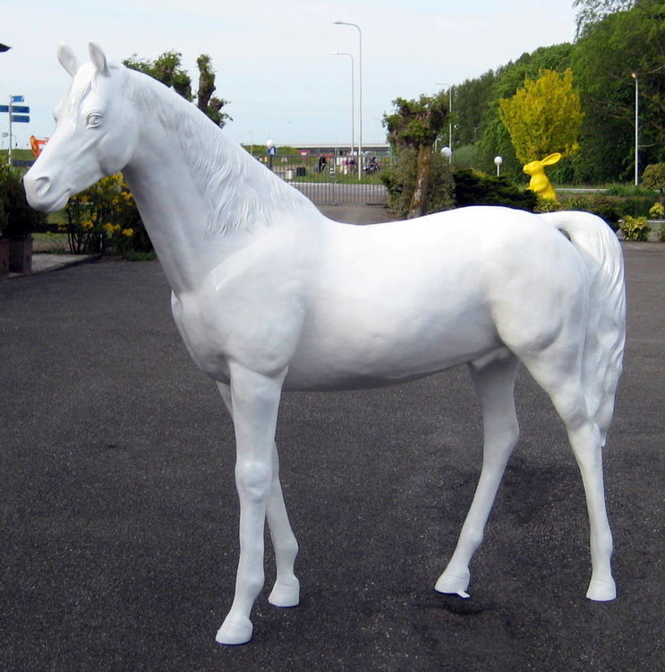 paard kunstpaard levens groot wit