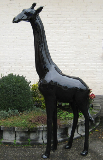 Giraffe zwart polyester beeld 205cm