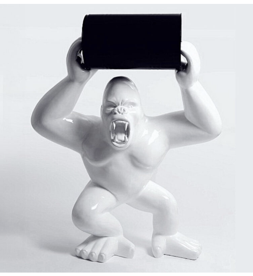 gorilla-woedende gorilla-aap -donkeykong -wit-metalen ton zwart 250cm XXXL €2100
