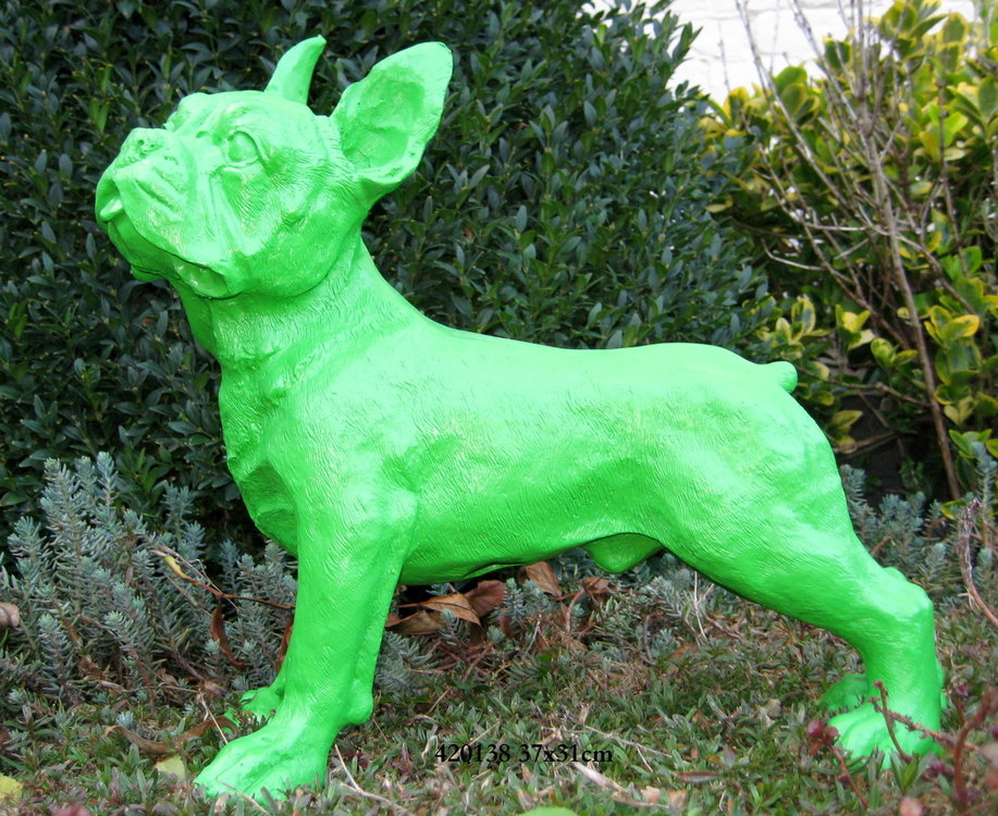 Franse Bulldog polyester beeld groen-hond