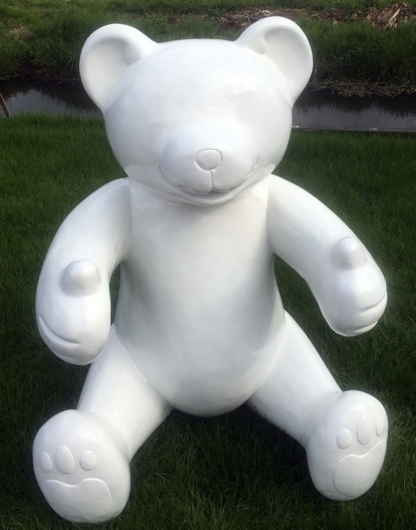 Teddy beer kunsthars Chief Baloo hoogglans wit XXL uitverkocht
