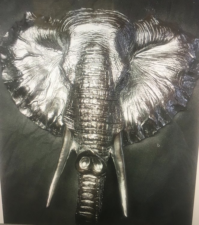 olifant hoofd chrome polyester