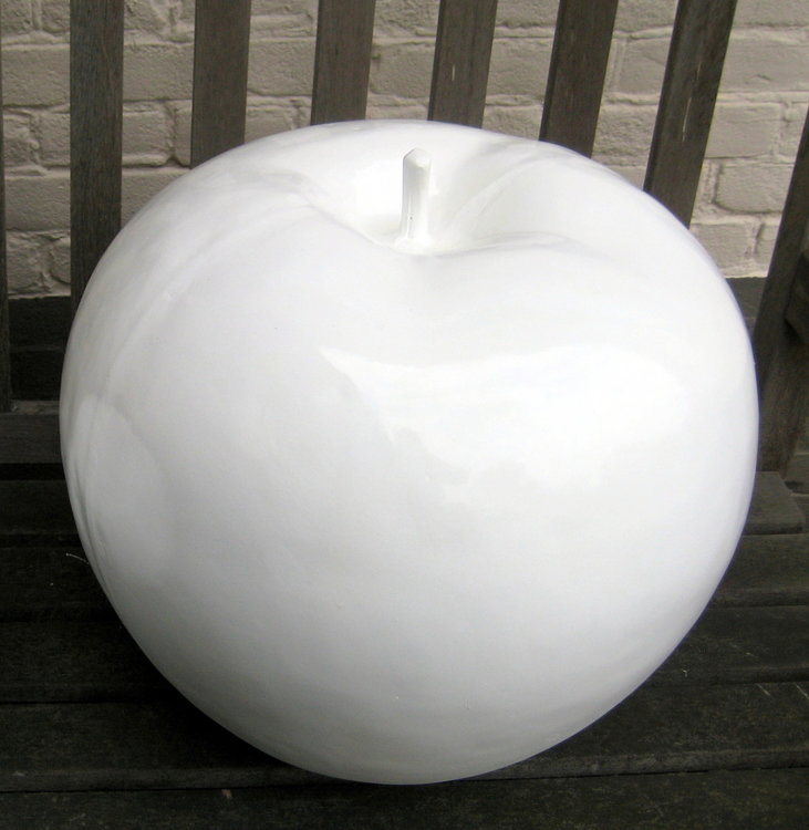Appel polyester wit hoogglans met  45 cm