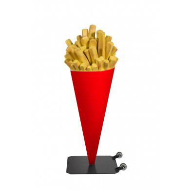 Frietzak XXL  reclame - op verrijdbare voet