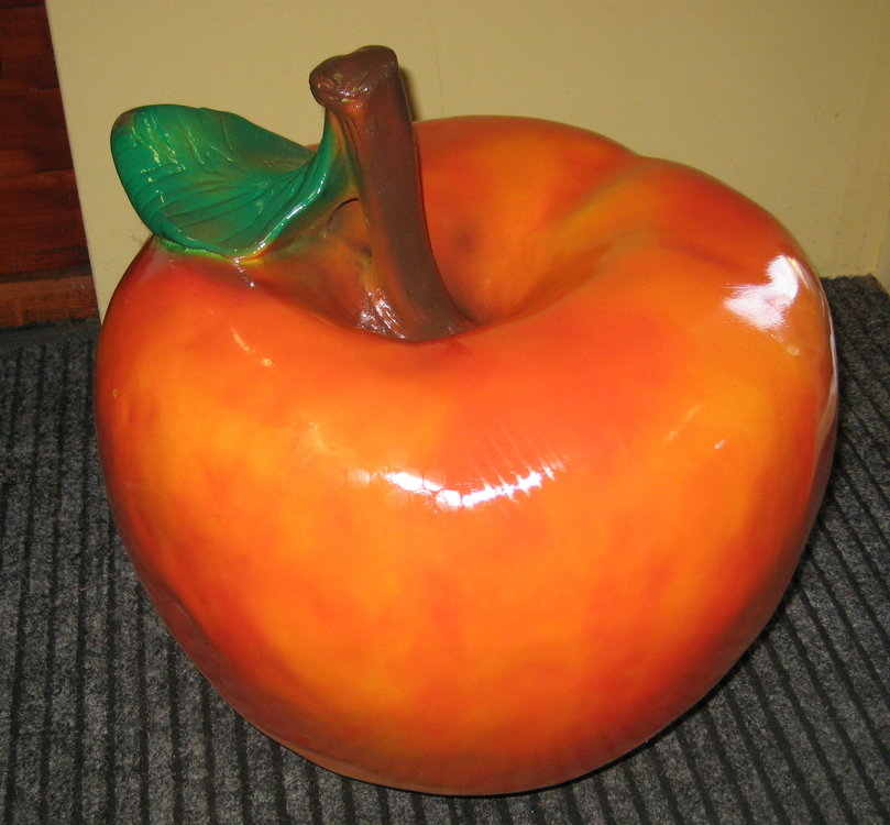 Appel met blad  polyester rood