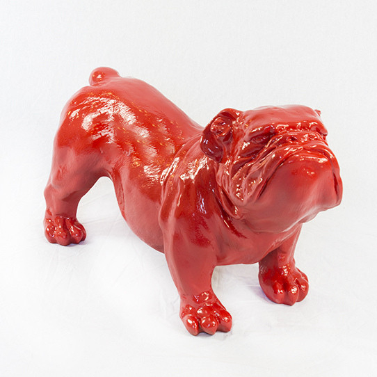 kunst beeld engelse bulldog Ceasar rood-hond