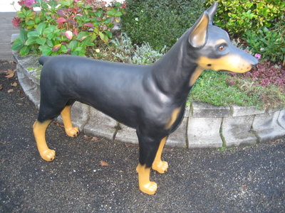 Dobermann beeld polyester