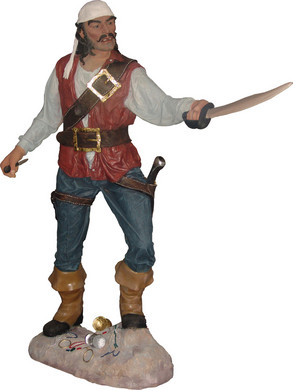 Piraat Beeld Cristobal met zwaard 195cm
