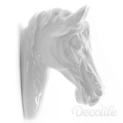 Paarden hoofd - wit wand decoratie beeld