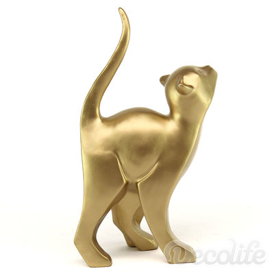 katten beeld - Kat abstract beeld goud