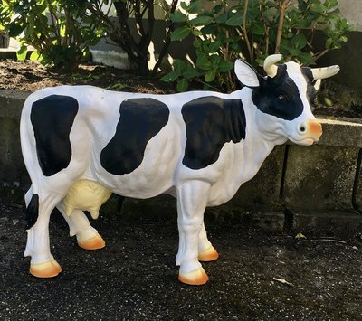 Koe Beeld Boukje zwartbont Polyester  65cm