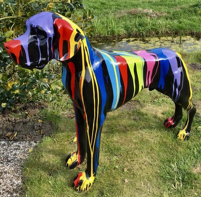 Duitse (Deense) Dog  125cm zwart dripping design