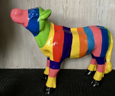 Koe Kalf Kunst Bregje 1 design kalf rainbow