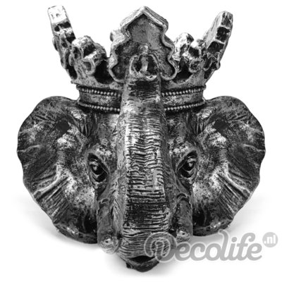 bloempot olifant oud zilver