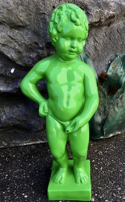 manneken Pis Kunsthars groen beeld 62 cm tuin