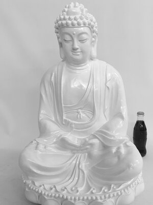 Boedha beeld Lotus 56 cm wit