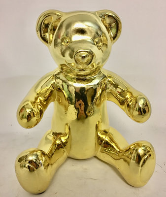Teddybeer Banjo zittend - goldplated
