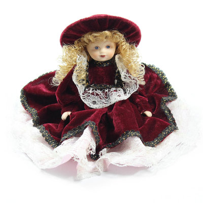 porseleinen pop Sandy vol body porselein rood velours