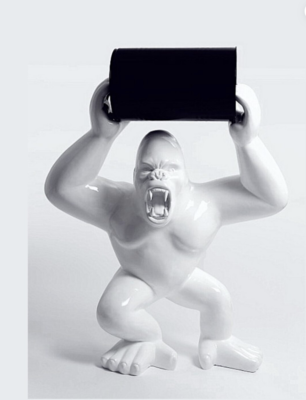 gorilla-woedende gorillaaap -kong -wit-metalen ton zwart 250cm XXXL