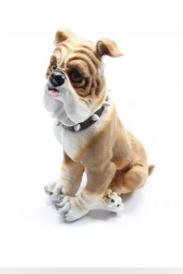 Bull  polyester beeld-engelse bulldog zittend