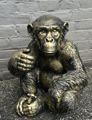Aap Zittende chimpansee gebronsd