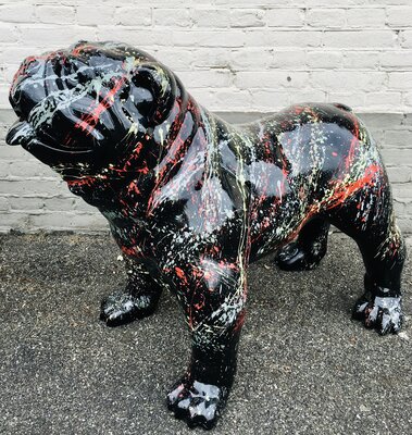 Engelse  bulldog kunst beeld colorful splash-hond