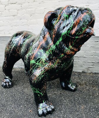 Engelse  bulldog kunst beeld colorful splash-hond