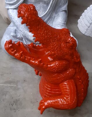 krokodil cartoon wandbeeld 55cm