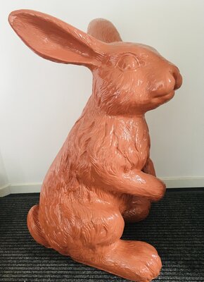 haas konijn XXL polyester kunst beeld hoogglans autolak