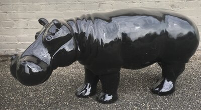 nijlpaard  Hippo beeld abstract zwart