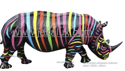 Neushoorn  rhino op ware grootte 390cm zebrawave