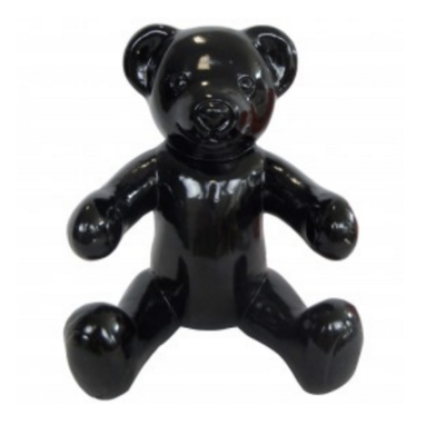 Teddybeer Banjo zittend - zwart