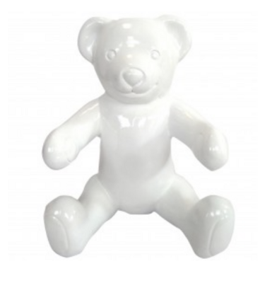 Teddybeer Banjo zittend - wit