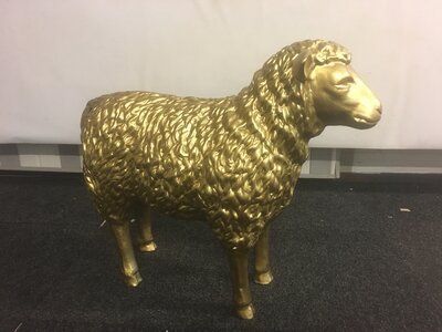 schaap polyester beeld 80 cm goud